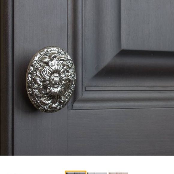 9 Glide Rite Hardware Old World Ornate Oval Knobs Satin Nickel Finish - Picture 6 of 7